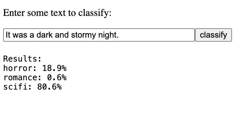 "Text Classifier - Initial Version" code example