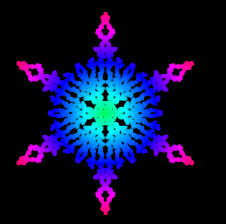Rainbow Snowflake - In Processing - Python mode