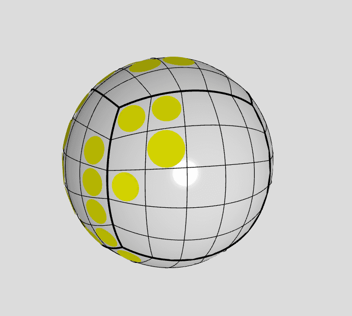 Cubical Spherical Game of Life